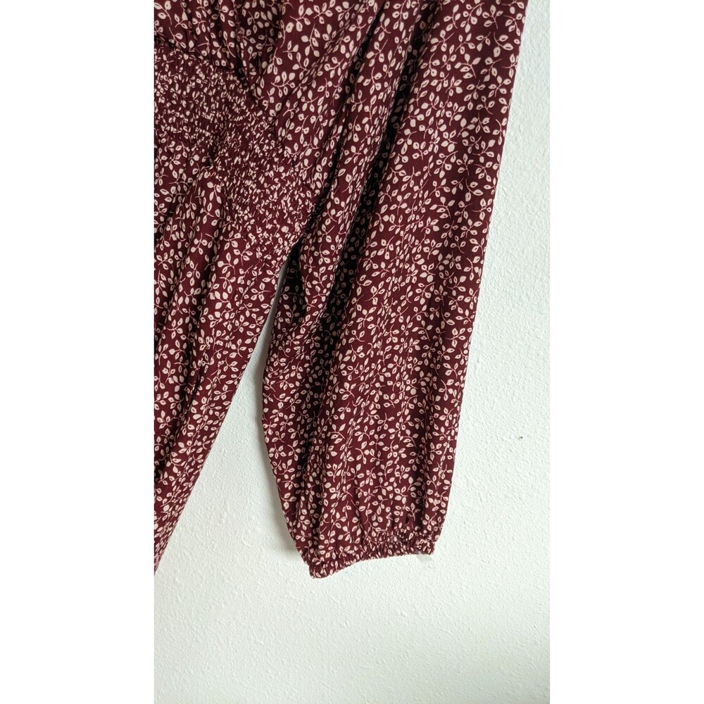 Draper James RSVP Ditsy Floral Burgundy/White Smocked Waist A-Line Dress 2X - Picture 5 of 16